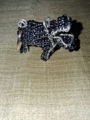 Beaded Hippo Keyring